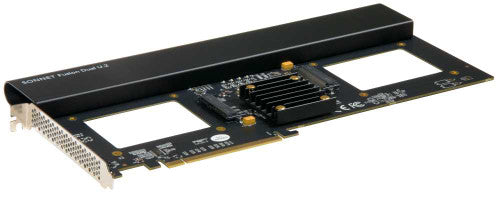 Sonnet Fusion Dual U.2 SSD PCIe Card with Two U.2 NVMe SSD Connectors On a PCIe 3.0 x16 Card, add your own U.2 SSDs Sonnet Fusion Dual U.2 SSD PCIe Card with Two U.2 NVMe SSD Connectors On a PCIe 3.0 x16 Card, add your own U.2 SSDs